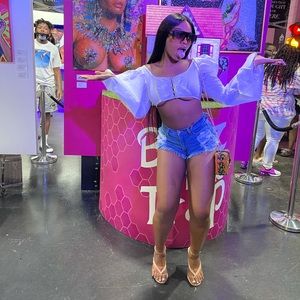 Fun Barbie White crop top .